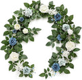 Ling's moment 5FT Dusty Blue Artificial Flower Garland Rose Leaves Floral by LingsMoment