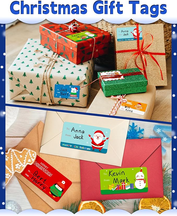 Greingways 500 Christmas Name Tags Stickers - Image 2