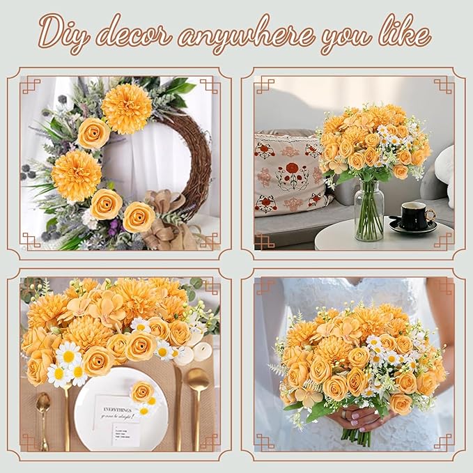 12 Packs Peonies Artificial Flowers, Silk Artificial Peonies Flowers Fake Peony - Image 6