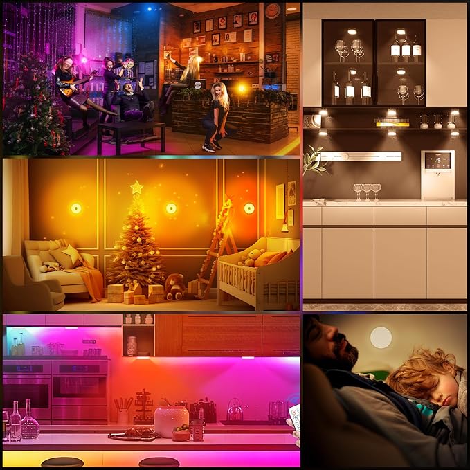 Rechargeable Puck Lights with Remote Control, 12 Color Changing Under Cabinet - Image 8