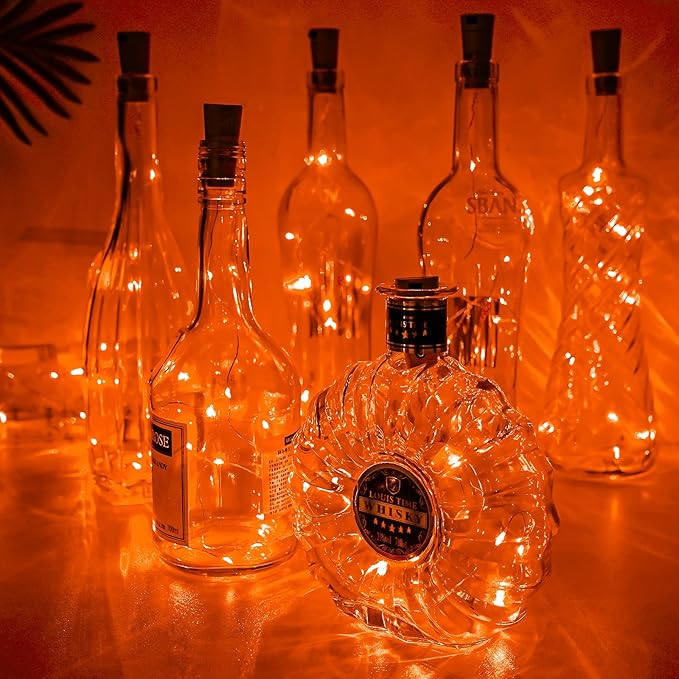 Aluan Orange Halloween Lights Wine Bottle Lights - Image 7