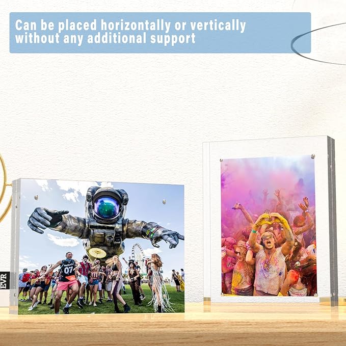 HELPLEX Acrylic Frames, 2 Pack 8.5x11, 24mm Thicker Frameless Clear Frame - Image 6