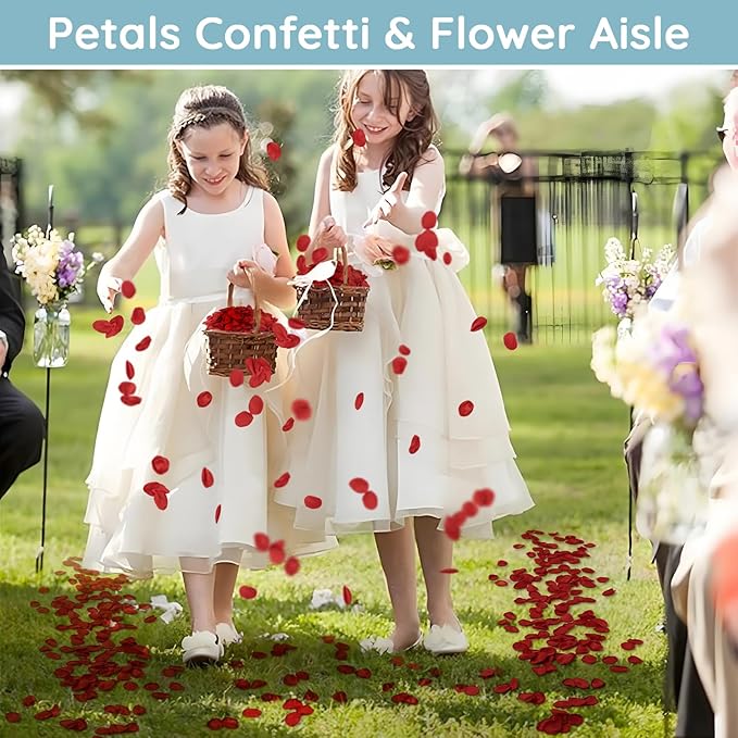 Suream 600 Pcs Flower Petals for Wedding, Flower Girl Basket, Romantic Night - Image 7