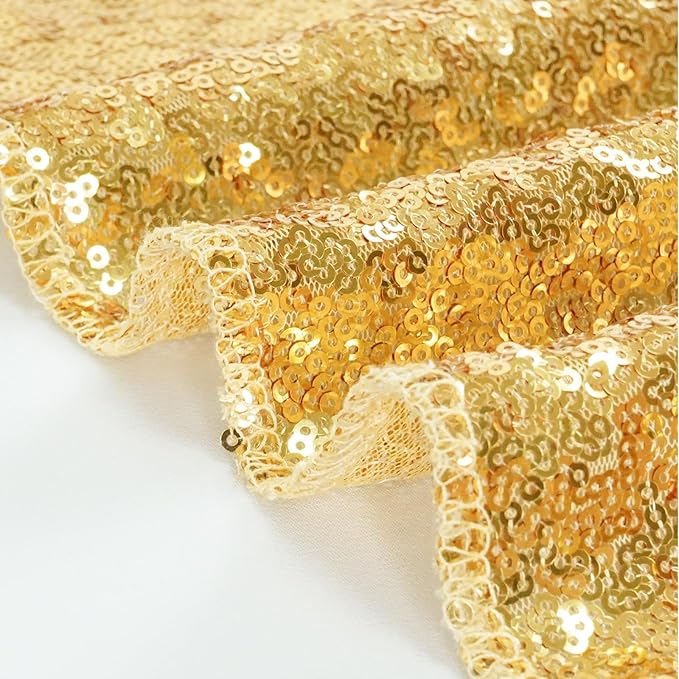 Eternal Beauty Gold Sequin Backdrop, 6x8 Ft Glitter Background Curtains - Image 8