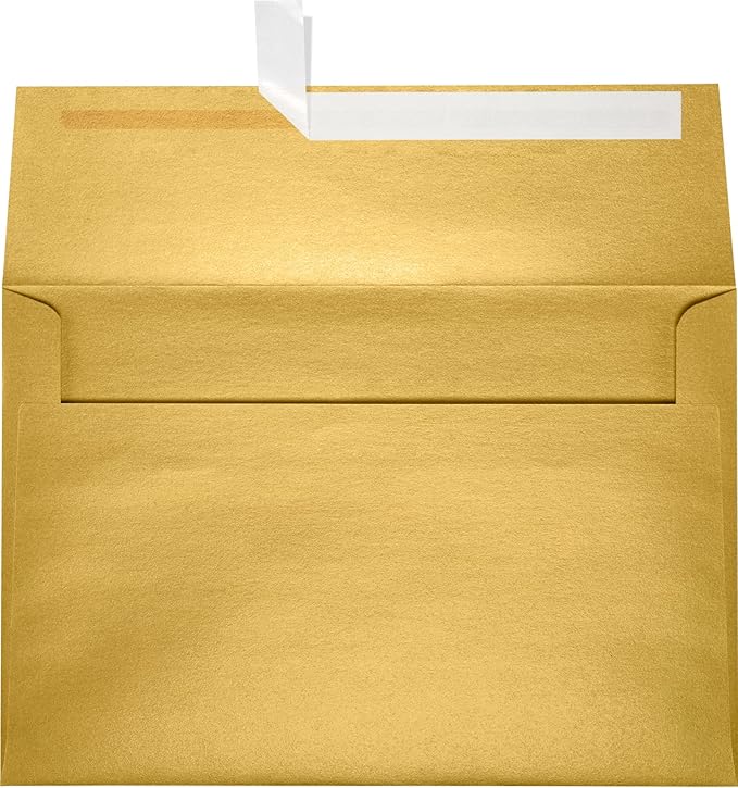LUXPaper A10 Invitation Envelopes | Peel & Press | 6" x 9 1/2" | Gold Metallic by LUXPaper
