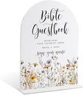 Wedding Signs for Ceremony and Reception, Boho Floral Acrylic Bible Guestbook by Unknown