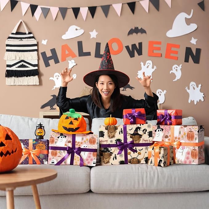 LeZakaa Funny Halloween Wrapping Paper Roll - Image 5