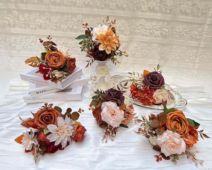 CherishedMoments Set of 6 Assorted Flower Centerpieces Mini Floral Wedding - Image 6