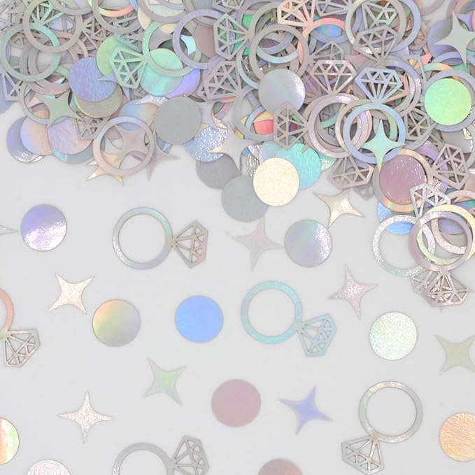 300 PCS Iridescent Bachelorette Confetti, Engagement Confetti Wedding Shower by Blopee