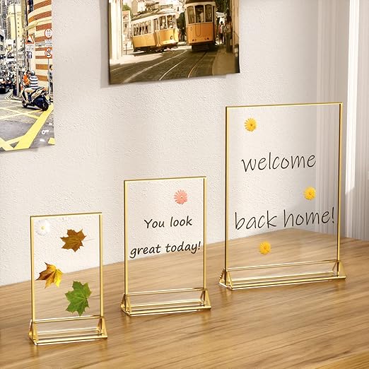 NIUBEE 6Pack 5 x 7 Clear Acrylic Wedding Table Number Holder Stands - Image 4