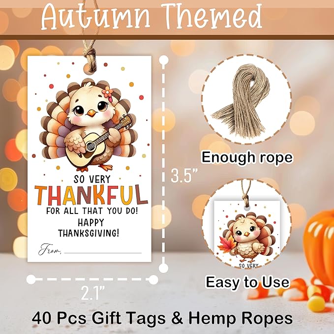40 PCS Fall Gift Tags Thanksgiving Gift Tags - Image 2