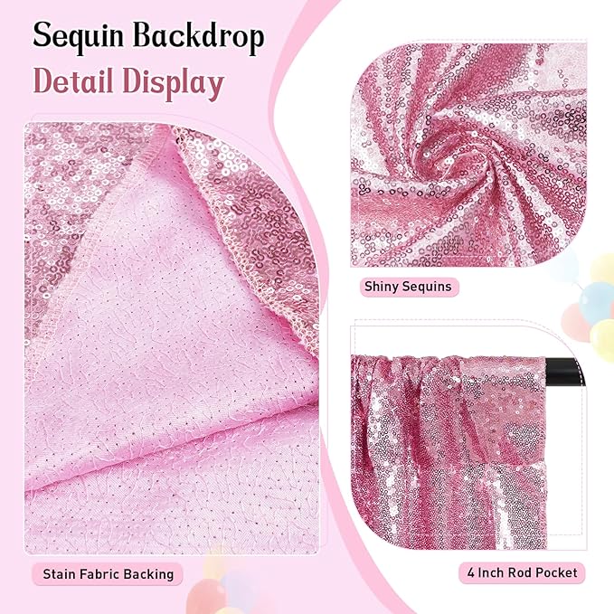 SquarePie Sequin Backdrop Curtain Not See Through Thick Glitter Background - Image 2
