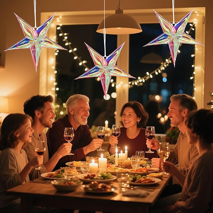 Star Ornaments Iridescent Christmas Ornaments Colorful Star Ornament - Image 7