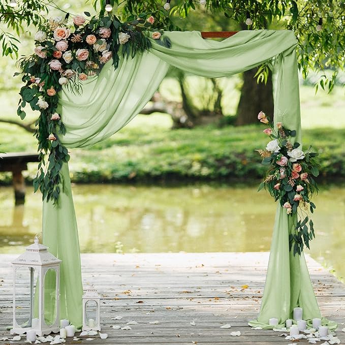 VOK Wedding Arch Draping Fabric Chiffon Fabric, 29in x 18Ft Sheer Chiffon - Image 7