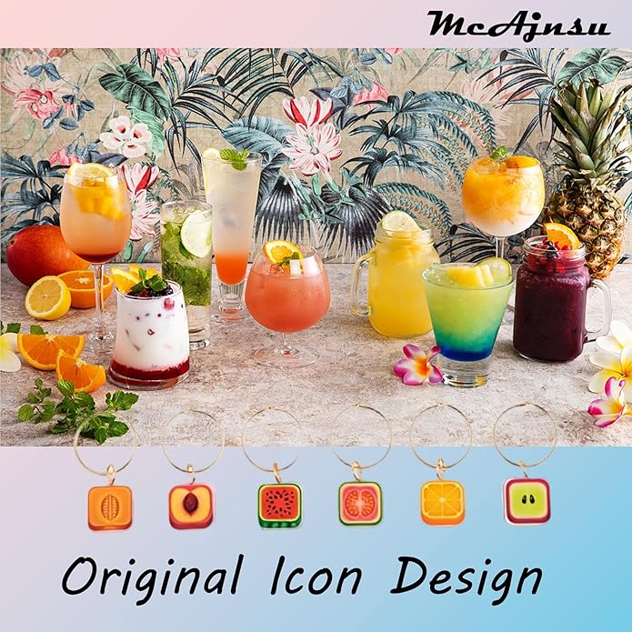 24Pcs Wine Glass Charms & Markers - Image 5
