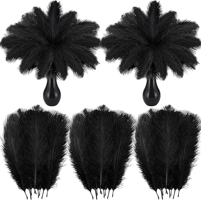 Crowye 60 Pcs Ostrich Feathers Bulk by Crowye