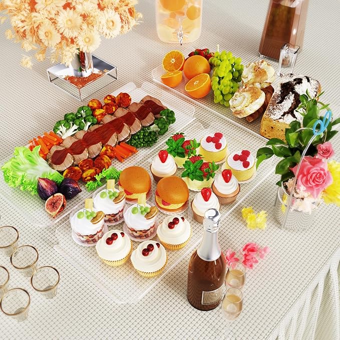 3 Tier Acrylic Serving Tray, 15.3" x 7.1" Dessert Table Display Set Stand - Image 4