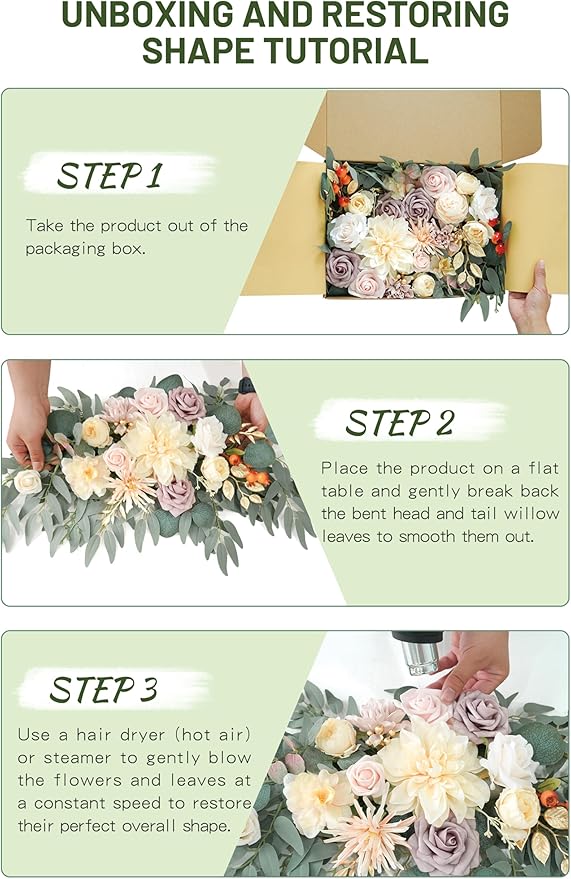 Faux Flower Swag Set of 2 for Wedding Welcome Signs Floral Swag Wedding - Image 8