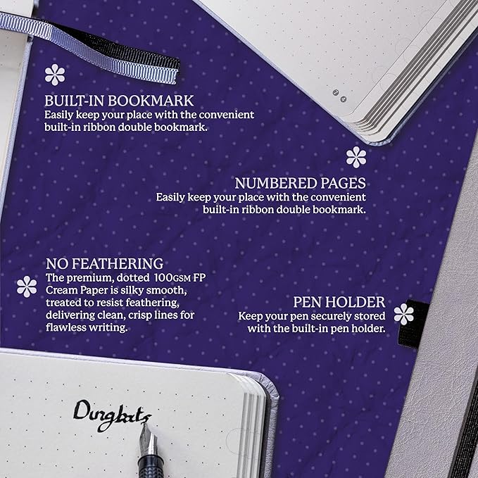 Dingbats - Earth Dotted A5 Medium Notebook, Glicine Arctic - Hardcover - Cream - Image 3