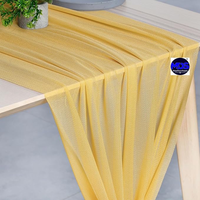 MDS 25 Pack 10ft Chiffon Table Runner 29 x 120 Inches Sheer Wedding Runner - Image 4