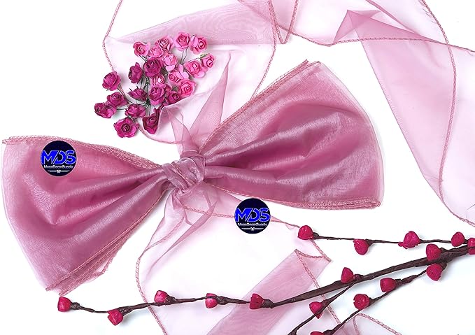 MDS Pack of 50 PCS Organza Chair Sashes Wider Dining Chair Bows Ribbon Tie Back - Image 8