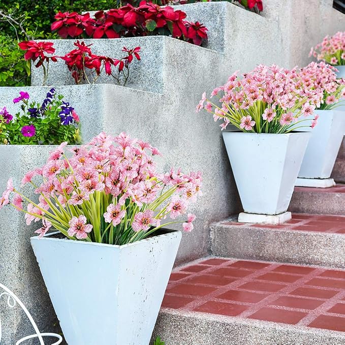 20 Bundles Artificial Flowers Outdoor UV Resistant Fake Flowers No Fade Faux - Image 2
