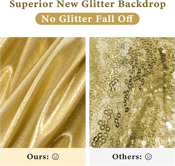 Outpain Thick 40 ft x 10 ft Gold Sequin Backdrop Curtain - Image 3