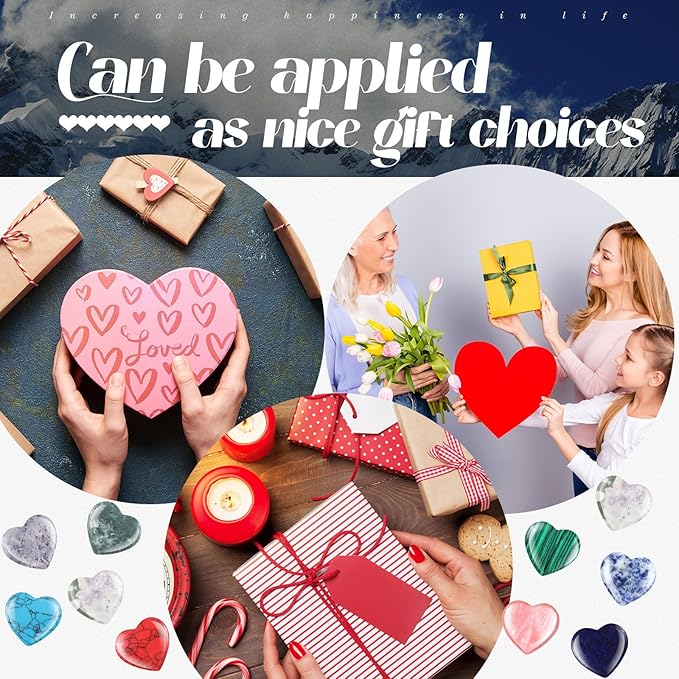 Nuenen 40 Pcs 1 Inch Worry Stone Bulk Crystals Heart Shaped Rock Tiny Trinkets - Image 6