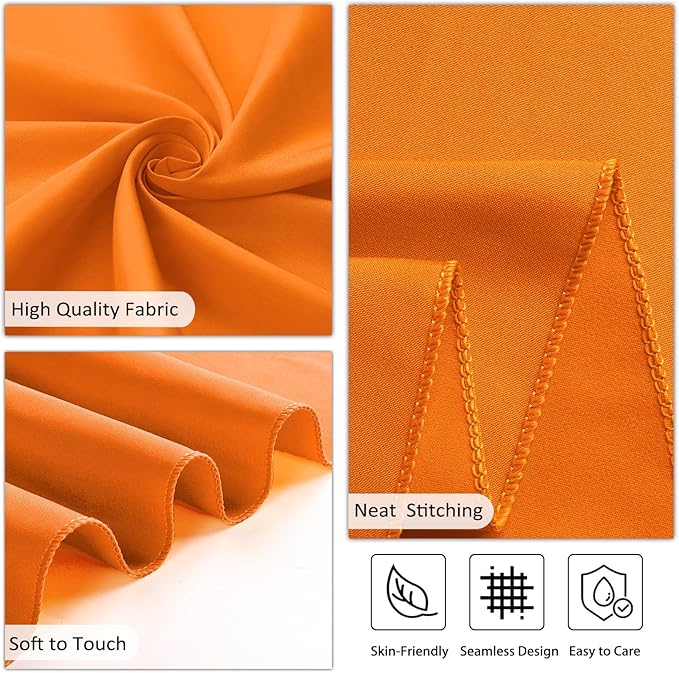 8 Pack Orange Tablecloth 60 x 102 Inch Rectangular Tablecloths - Image 4