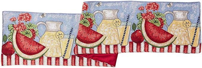 Tache 13x54 Fruity Drinks Table Runner, Colorful Watermelon Lemonade Decorative - Image 3