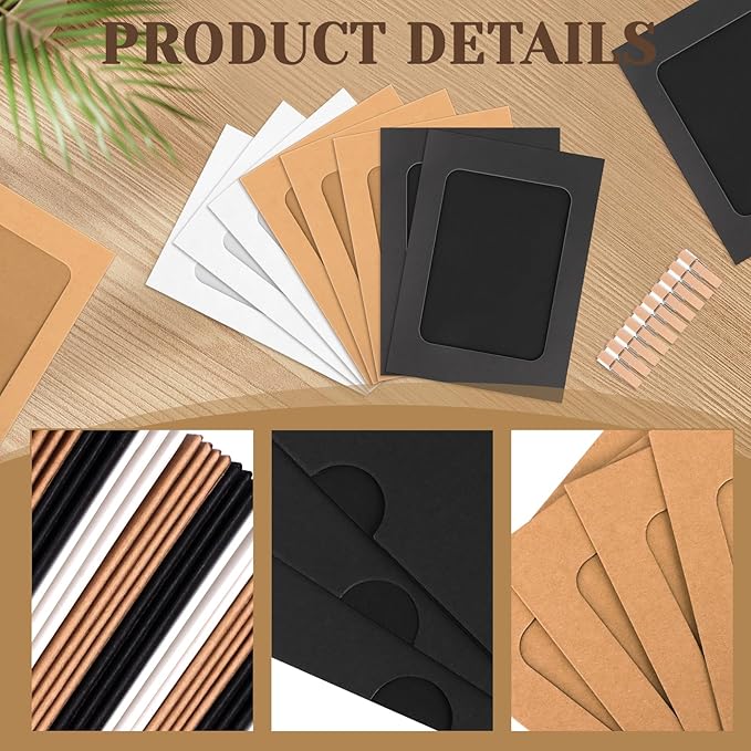 100 Pack Paper Picture Frames, 4x6 Inch Photo Strip Frame Hanging Photo Display - Image 3