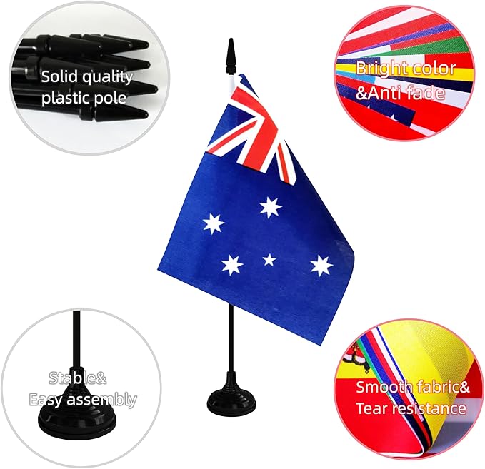 Australia Desk Flag, 12 Pack Australian Table Office Flag - Image 3