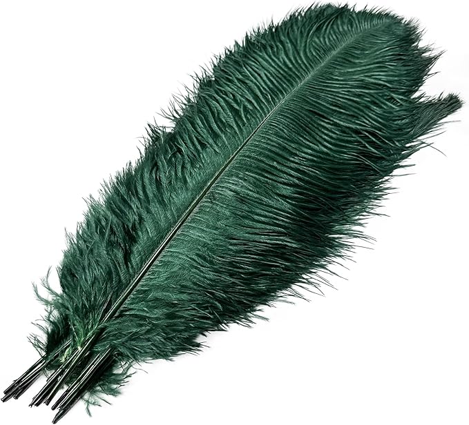 Happy Feather 16-18 inch Blackish Green Ostrich Feathers Craft - Image 4