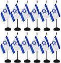 12 Pack Israel Desk Flags Set, Israeli Small Mini Table Office Flags by BCLin