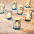 Homemory 12 Pcs Blue Votive Candle Holders, Mercury Glass Candle Holder by Homemory