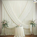 20×12ft Wrinkle Free Ivory Backdrop Curtain by ENJOYYOURPARTY