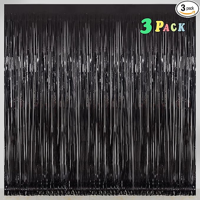 Foil Fringe Curtains Halloween Decor Party Decorations by Melsan