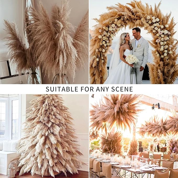 12 Stems 46 inch Tall Pampas Grass Decor - Image 6