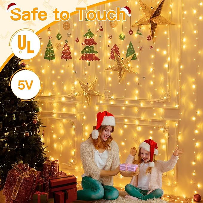 Ollny Curtain Lights 6.6x6.6ft, 200 LED String Lights - Image 9