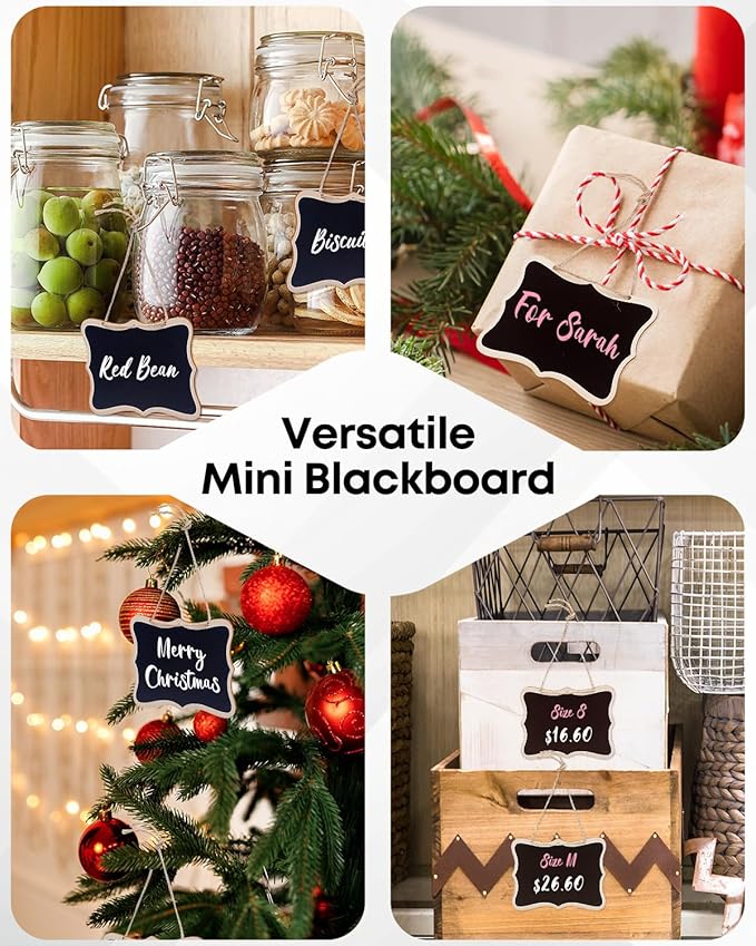 Uniclife 24 Pack Mini Chalkboard Signs - Image 6