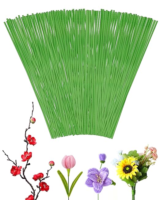 50 PCS FIVEIZERO 16 Gauge LightGreen Floral Wire Stems by FIVEIZERO