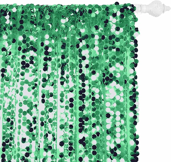 HH 9x9FT Green Big Sequin Backdrop Curtains, Sequin Photo Backdrop Payette - Image 3