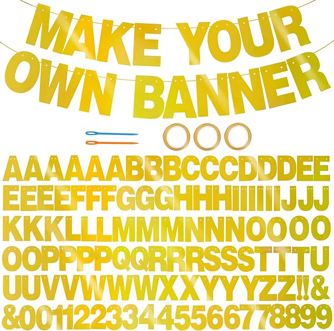 BEISHIDA Double-Sided Gold 116 PCS DIY Letter Banner Kit Make Your Own Banner by Beishida