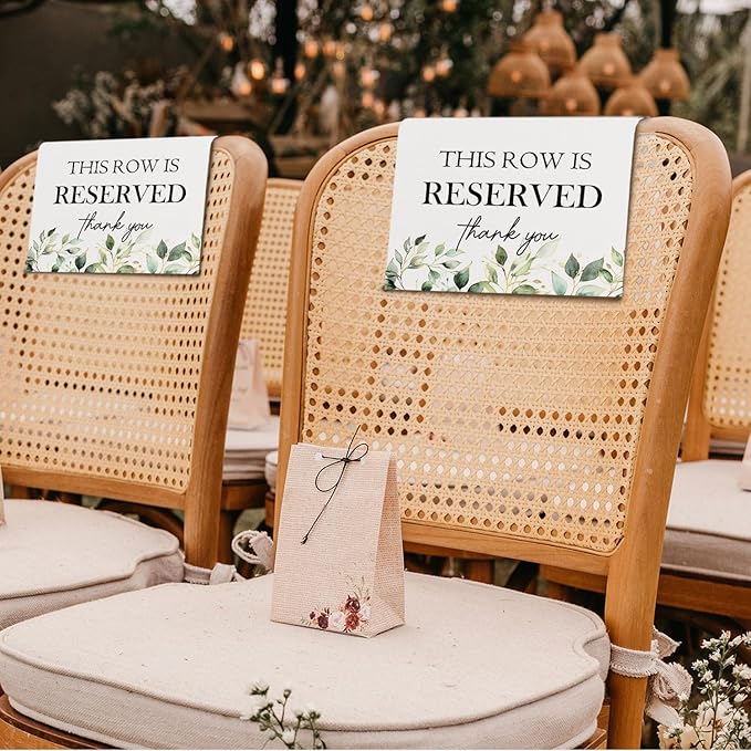 Reserved Seating Chair Signs, This Row Is Reserved Pew Cloths Seating - Image 5