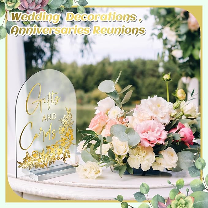 Chunful 4 Pcs Clear Acrylic Wedding Sign - Image 7