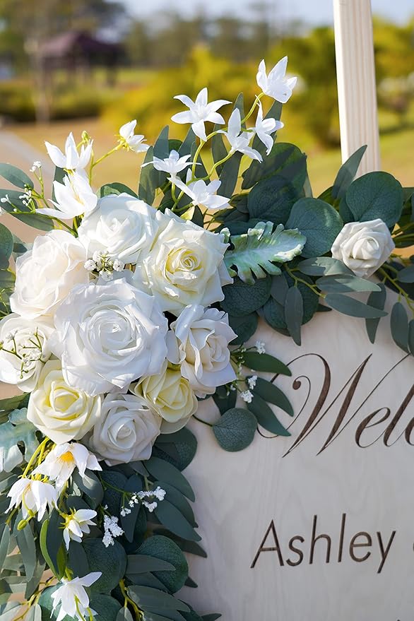 ponatia Wedding Arch Flowers, Artificial White Wedding Flowers - Image 4