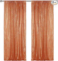 Sugargirl Orange Sequin Backdrop Curtain 2 Panels 2FTx8FT Glitter Orange by Sugargirl