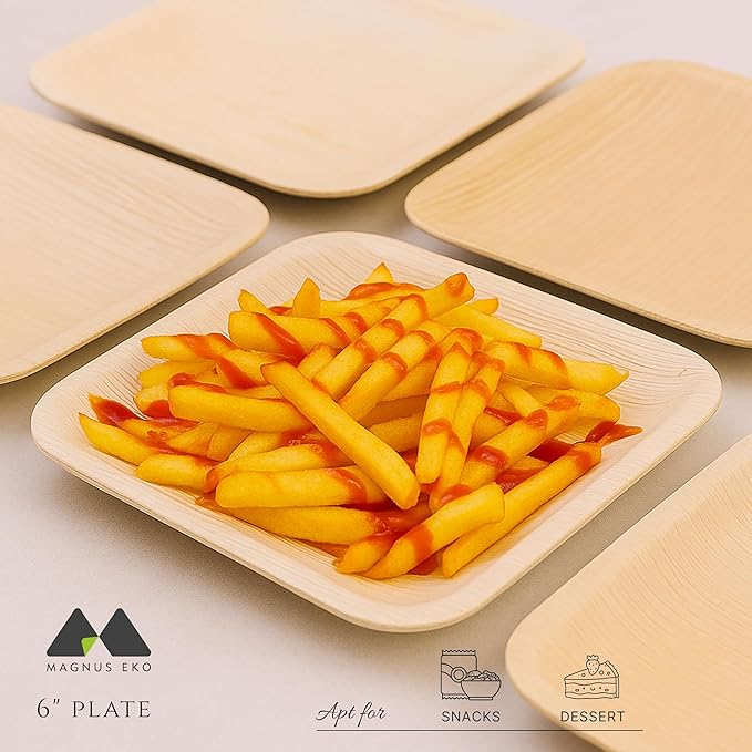 magnus EKO | 6 Inch Square Plates 200 Pcs | Disposable Plates - Image 5