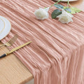 Asee'm Cheesecloth Table Runner 120 Inches Dusty Pink Boho Gauze Cheese Cloth by Aseem