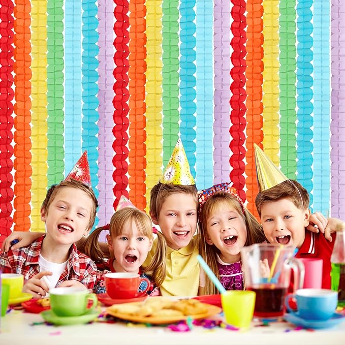 Rainbow Red-Orange Green-Blue Purple Streamers Garland - Image 7